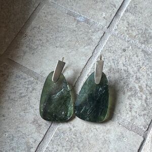 Kendra Scott Green Stone Drop Earrings